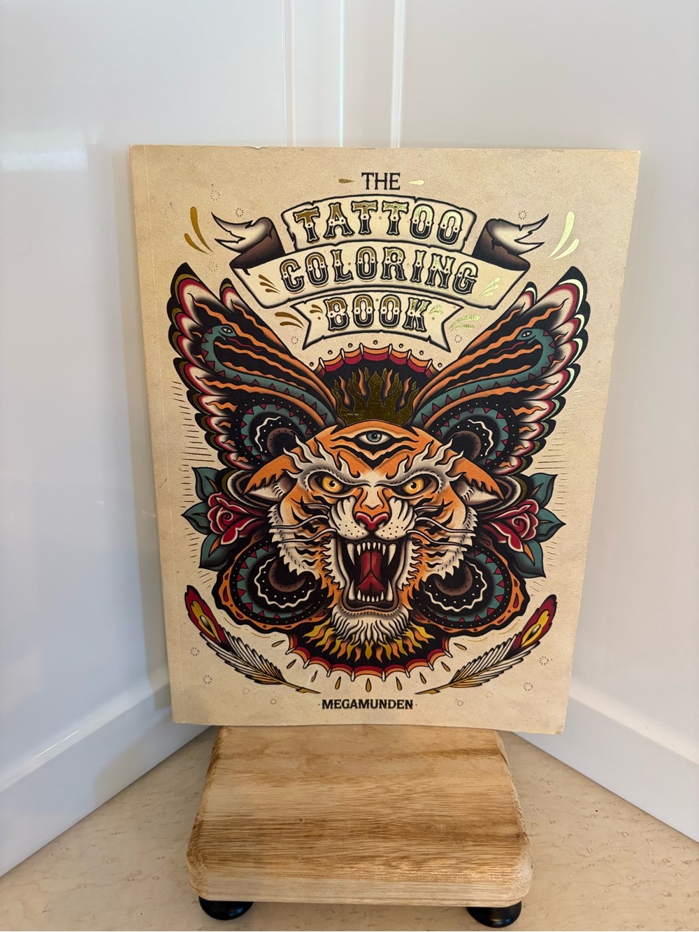 Tattoo Coloring Book - Tan & Multicolor Cover